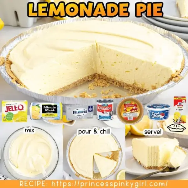 Refreshing no-bake lemonade pie dessert served chilled