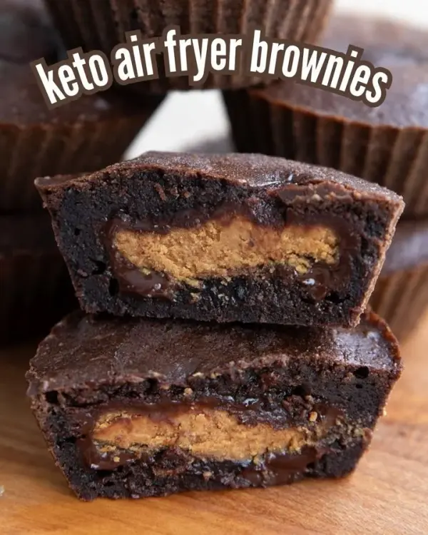 Delicious Keto Air Fryer Brownies on a plate, low-carb dessert