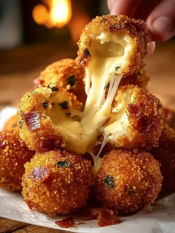 Delicious Bacon Jalapeño Popper Cheese Balls on a serving platter