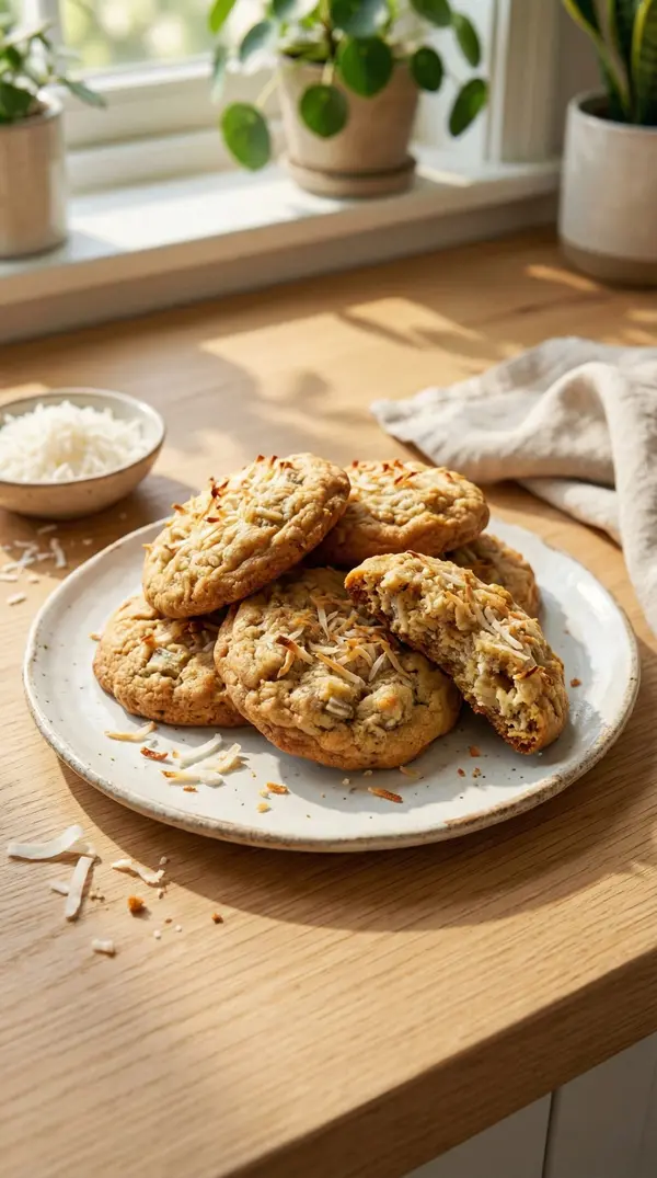 2-Ingredient Banana Coconut Cookies