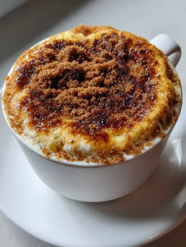 Gingerbread cottage cheese mug cake topped with whipped cream and spices