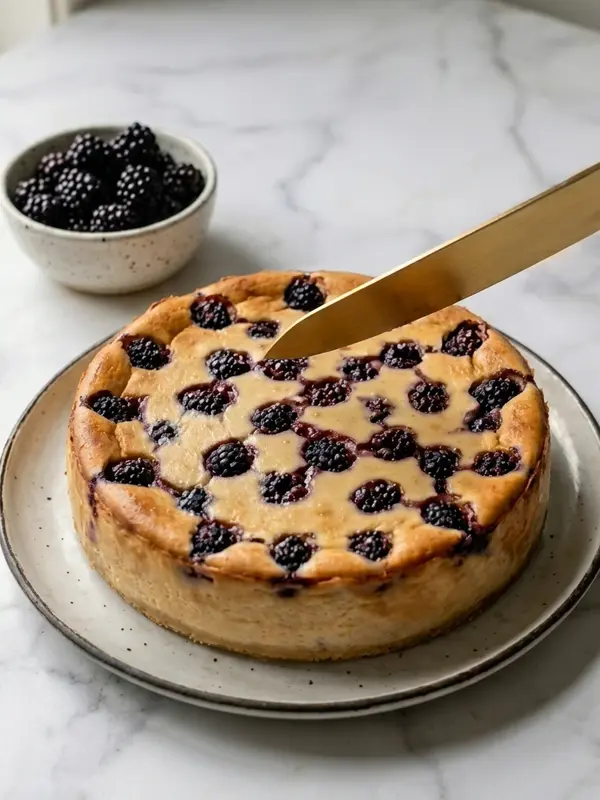 Blackberry Yogurt Cheesecake (Healthy & Protein-Rich)