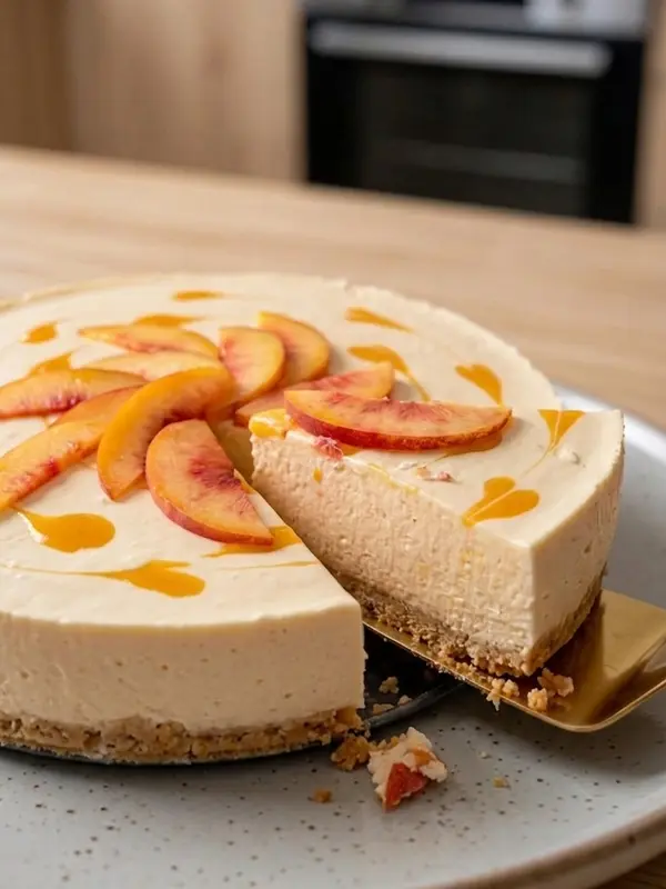 Creamy Peach Cheesecake
