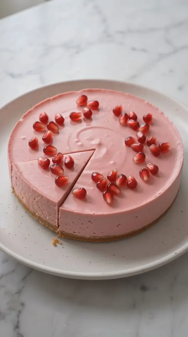 3-Ingredient Pomegranate Cheesecake