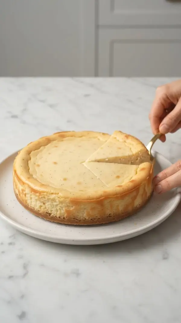 3-Ingredient Baked Vanilla Bean Cheesecake
