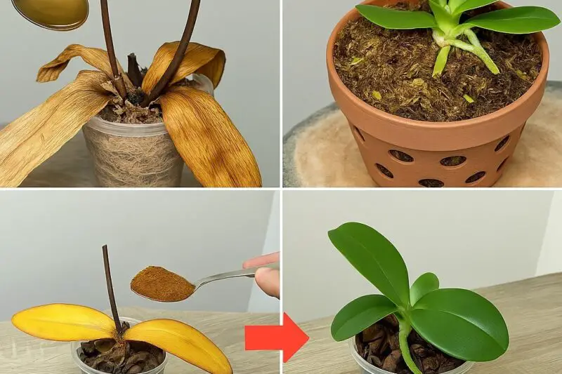 Sprinkle 1 spoon on dead orchid roots! Suddenly revived and blooms all year round