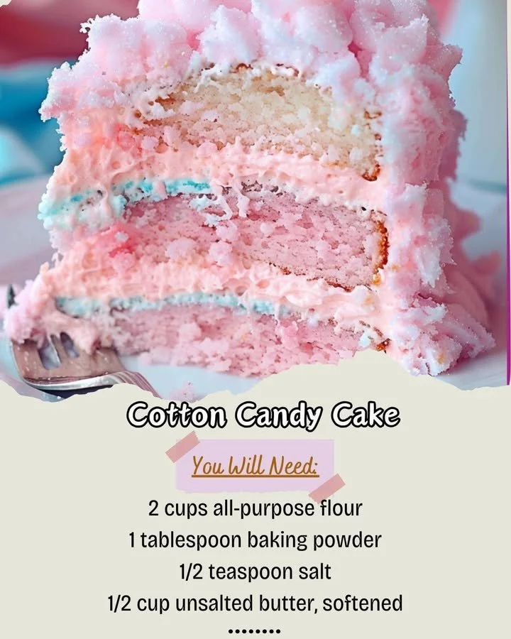 Delicious and colorful cotton candy cake with fluffy frosting and decorative sprinkles