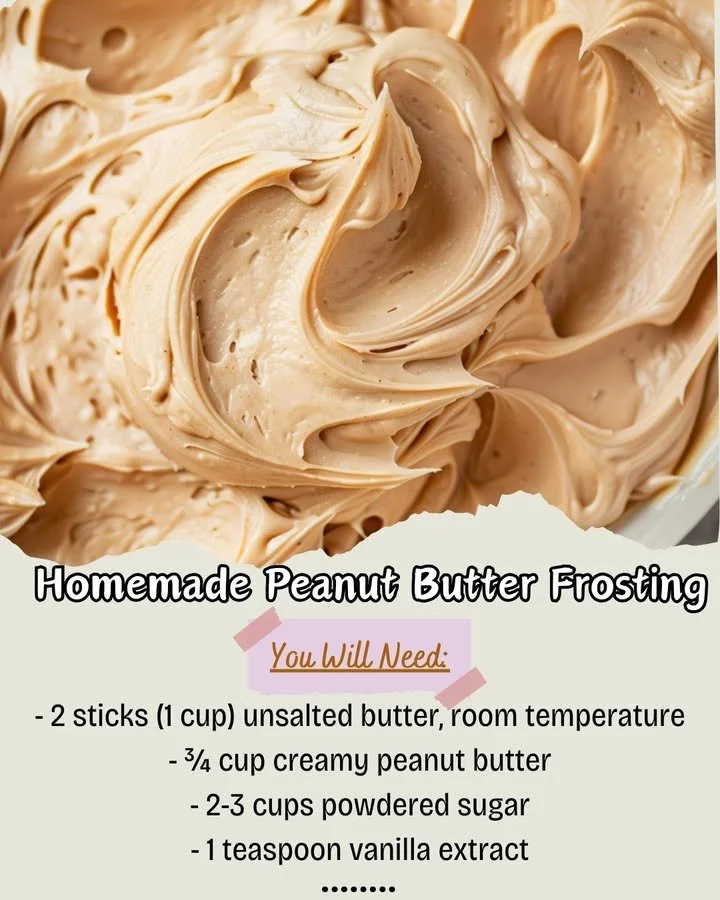 Delicious homemade peanut butter frosting in a bowl with a spoon