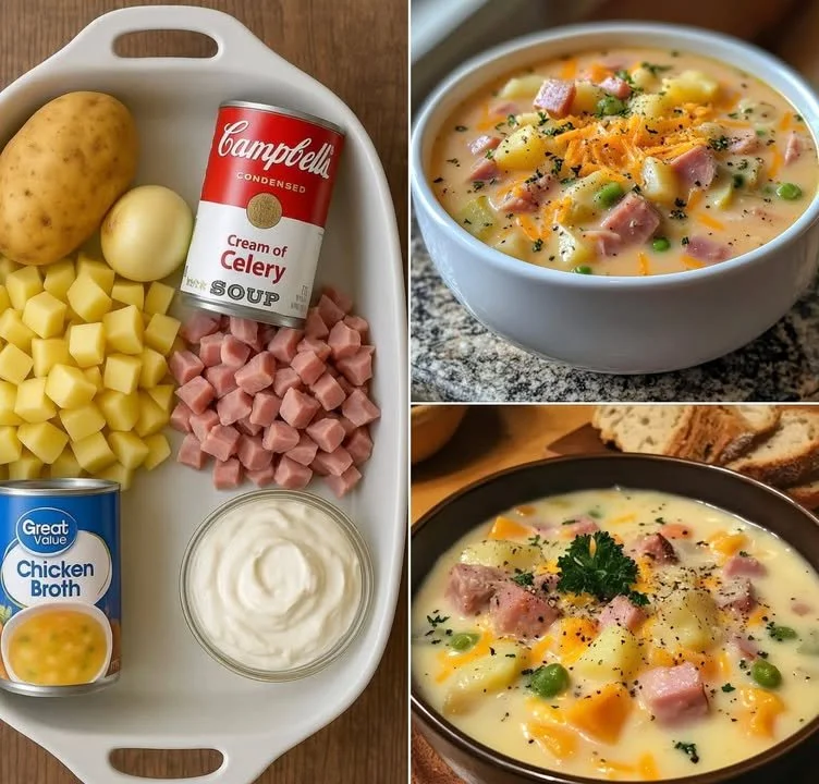 Delicious slow cooker potato soup served in a bowl, garnished with herbs.