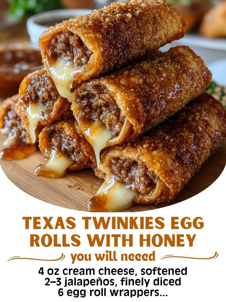 Delicious Texas Twinkies egg rolls drizzled with honey.
