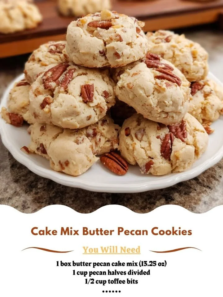 Delicious butter pecan cookies made with cake mix, perfect for any dessert craving.