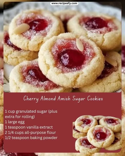 Cherry Kiss sugar cookies with vibrant cherry toppings on a rustic plate