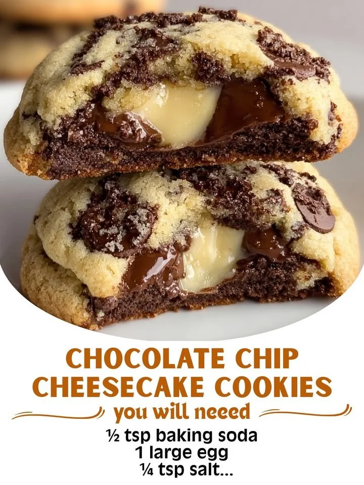 Delicious homemade chocolate chip cheesecake cookies on a plate