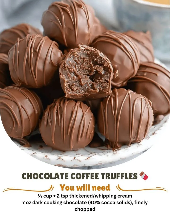 Delicious Chocolate Coffee Truffles with coffee flavor and rich chocolate coating