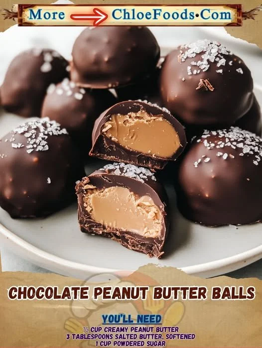 Chocolate peanut butter balls ready to enjoy as a sweet treat