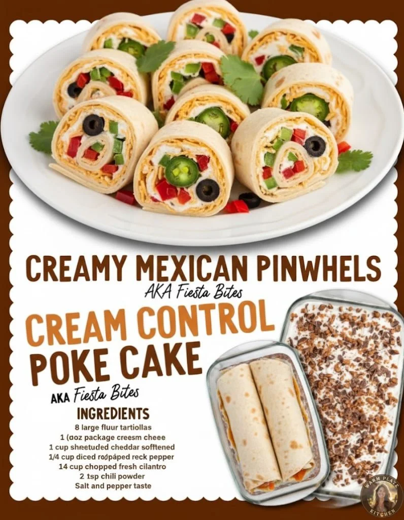 Plate of creamy Mexican pinwheels filled with tasty ingredients