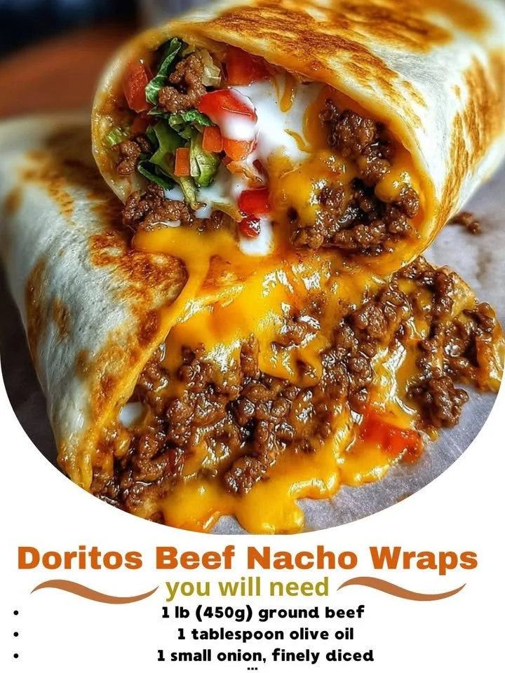 Delicious Doritos beef nacho wraps ready to be served as a tasty meal.