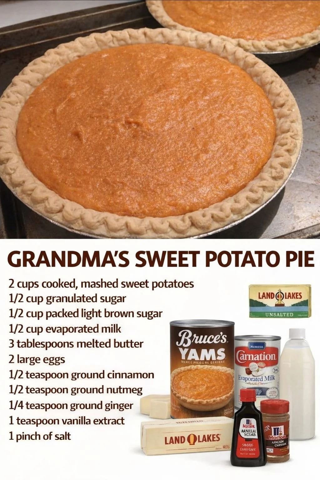 Delicious slice of Grandma's sweet potato pie with a golden crust