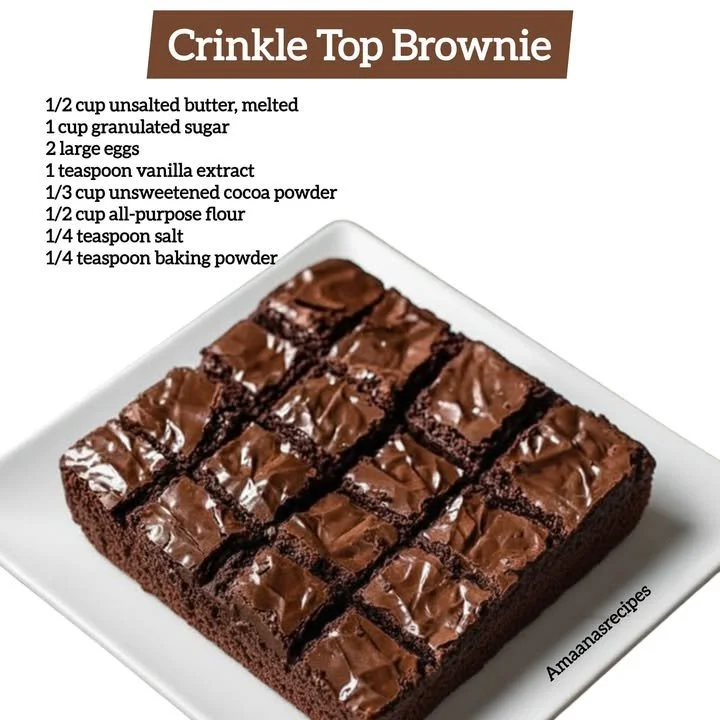 Delicious homemade crinkle top brownies with a gooey chocolate center