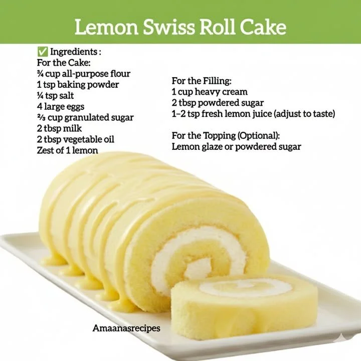 Delicious Lemon Swiss Roll Cake slice with lemon zest and icing sugar