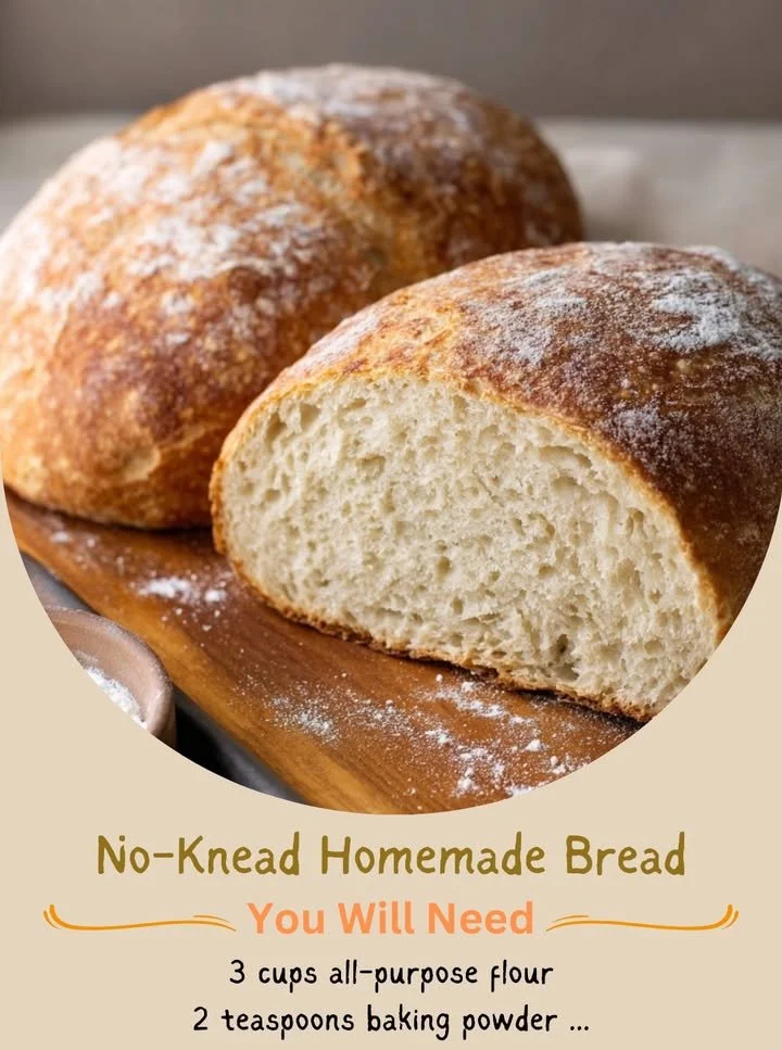 Golden crust of no-knead homemade bread without eggs or butter