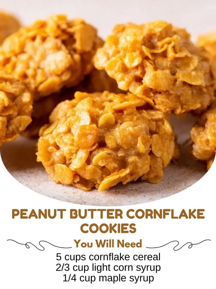 Plate of freshly baked Peanut Butter Cornflake Cookies