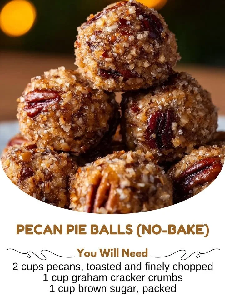 No-bake pecan pie balls dessert on a plate