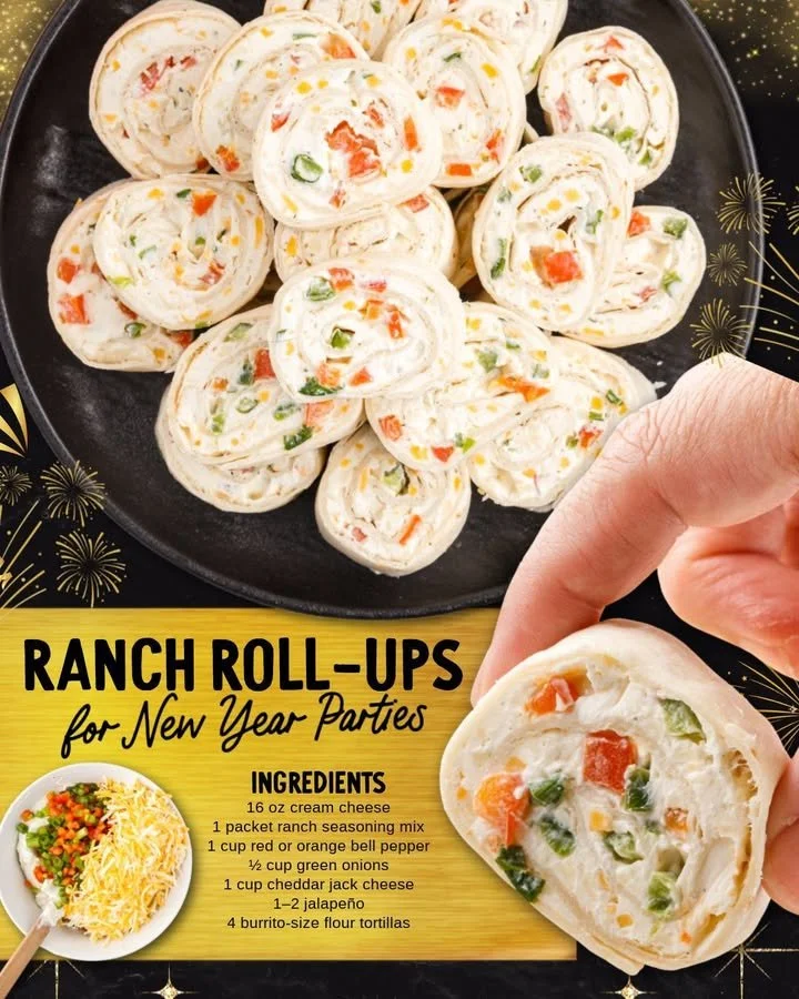 Delicious Ranch Roll Ups with fresh ingredients and herbs ready to enjoy.