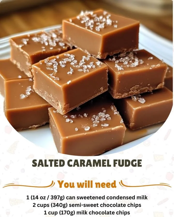 Delicious homemade salted caramel fudge square on a plate