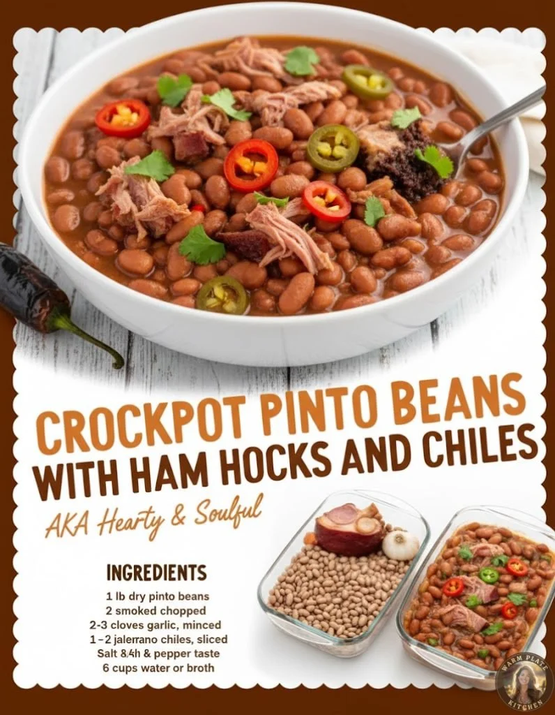 Delicious slow cooker ham and beans served in a bowl