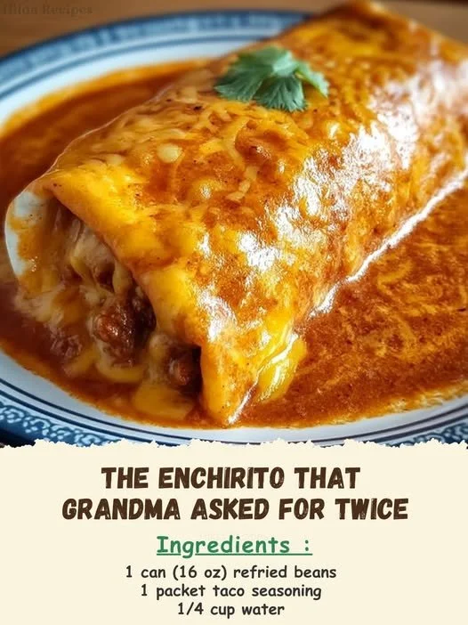 Delicious Enchirito served with toppings and sauces