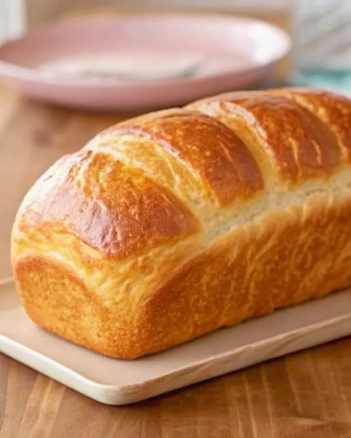 A loaf of freshly baked homemade bread on a wooden cutting board.