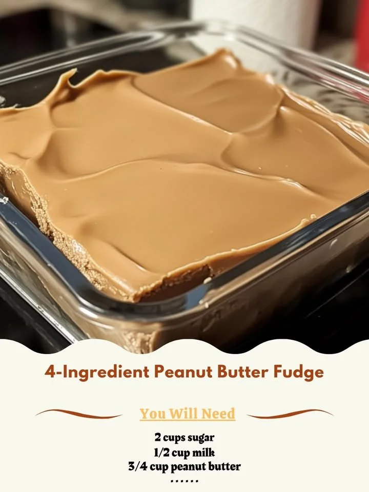 Easy 4-ingredient peanut butter fudge recipe with creamy texture