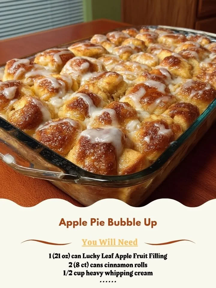 Delicious apple pie bubble up dessert showcasing gooey apples and dough.