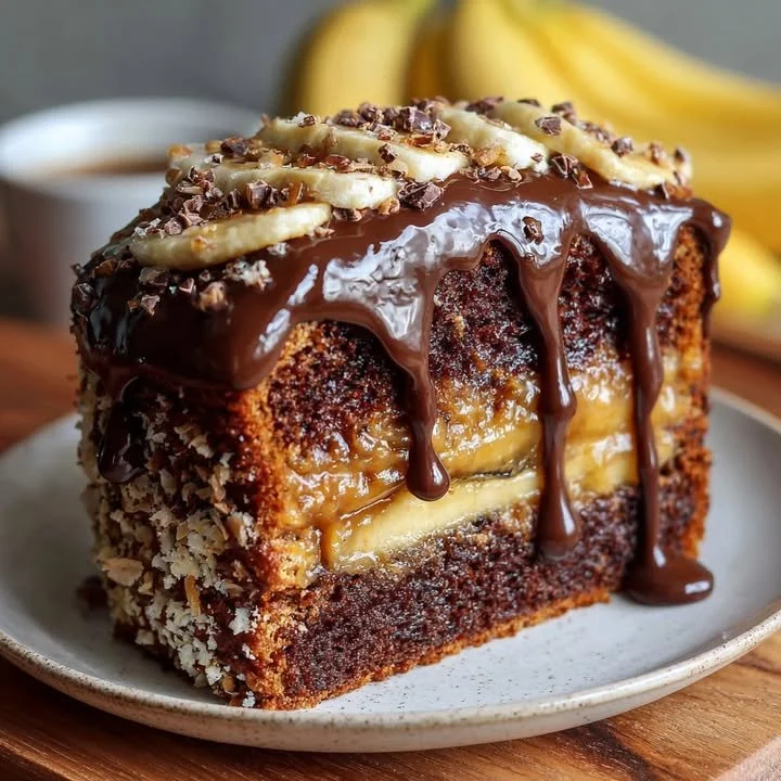 Delicious Chocolate Banana Cake with rich chocolate frosting
