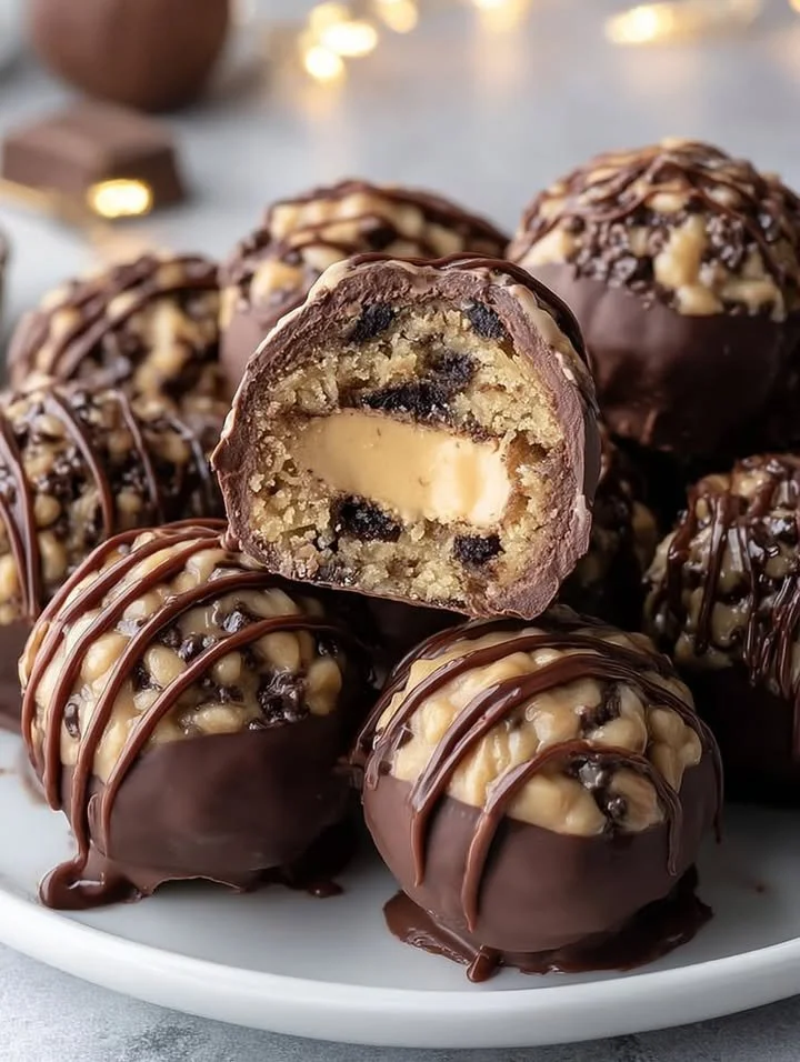 Delicious homemade Chocolate Crunch Balls ready to enjoy.
