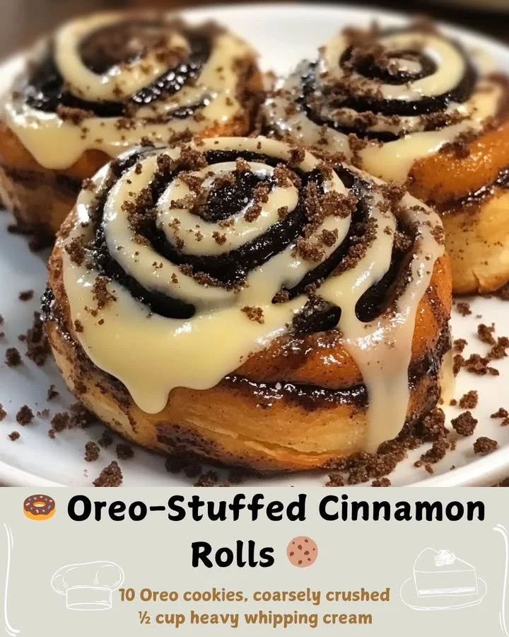 Delicious Oreo-Stuffed Cinnamon Rolls fresh out of the oven