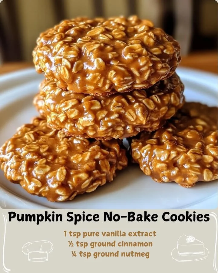 Delicious Pumpkin Spice No-Bake Cookies with autumn spices