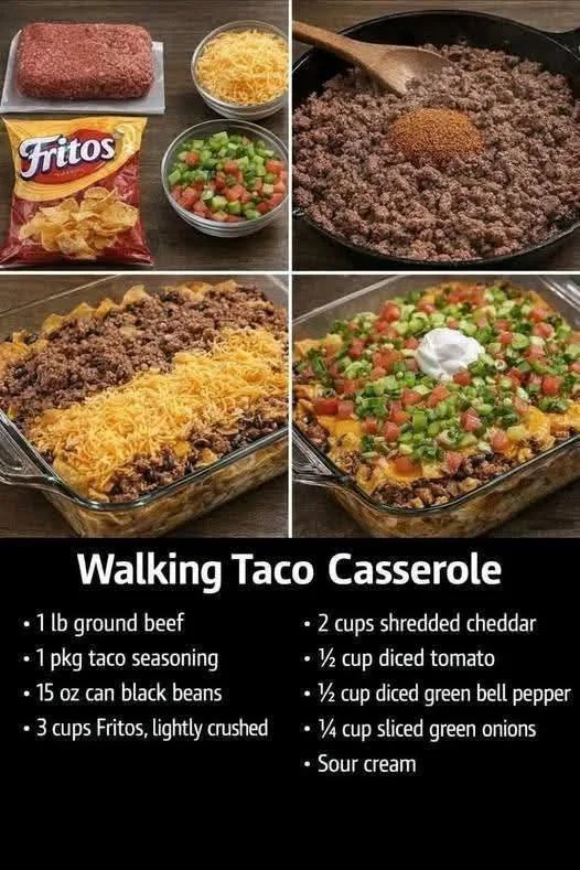 Delicious Walking Taco Casserole served in a vibrant dish.