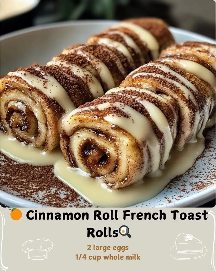 Cinnamon Roll French Toast Rolls served with syrup and berries