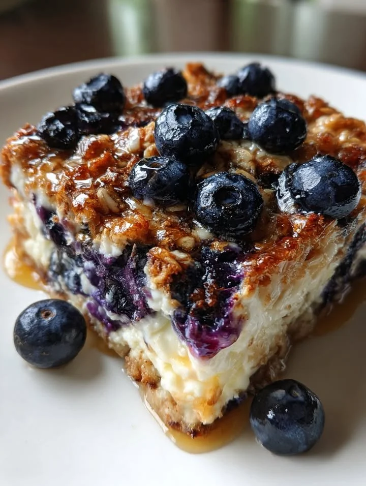 Healthy cottage cheese blueberry breakfast bake for a nutritious start