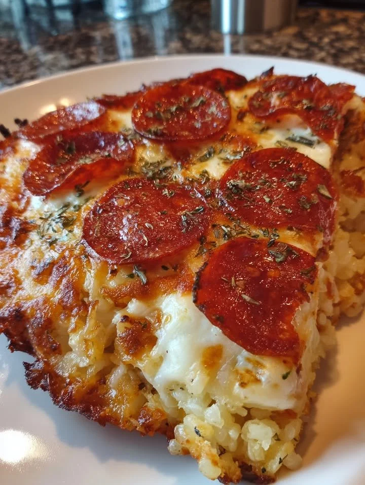 Delicious Cottage Cheese Pizza Bake topped with fresh ingredients