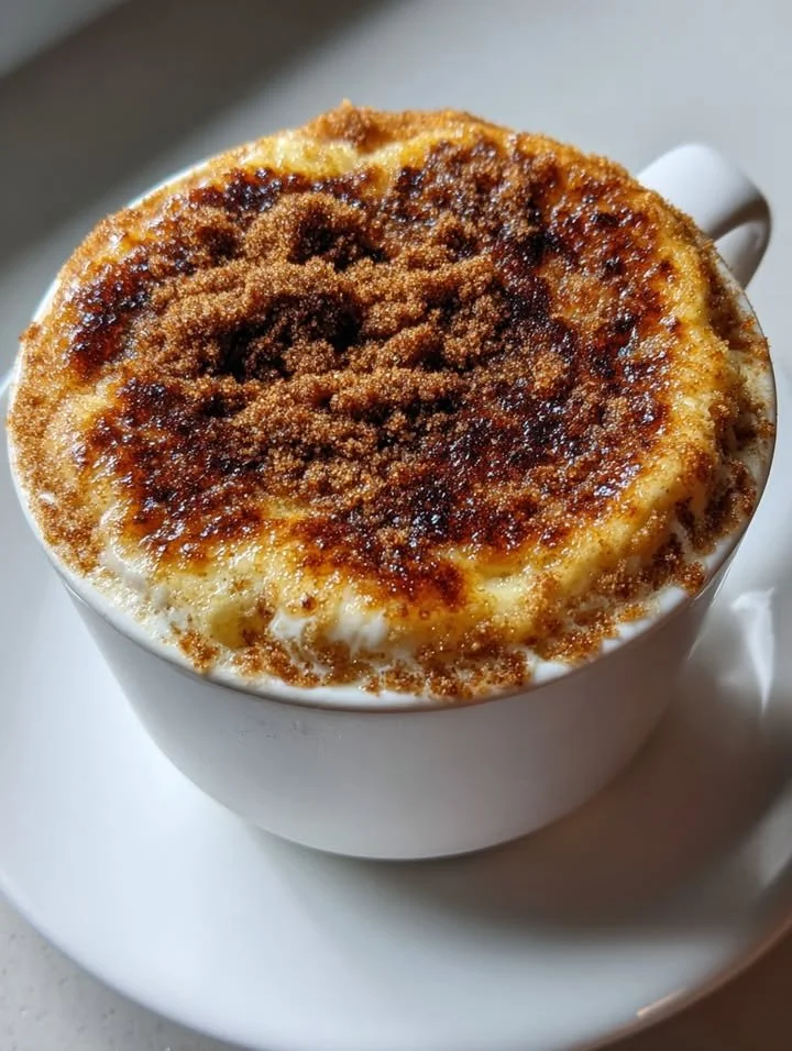 Gingerbread cottage cheese mug cake topped with whipped cream and spices