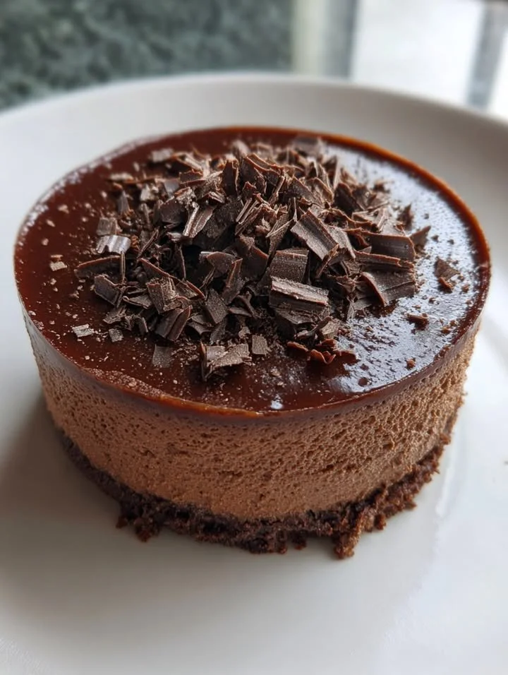 Delicious high-protein chocolate mousse dessert in a clear glass