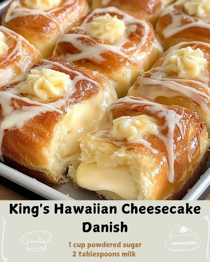 King's Hawaiian Cheesecake Danish with rich cheesecake filling and soft bread