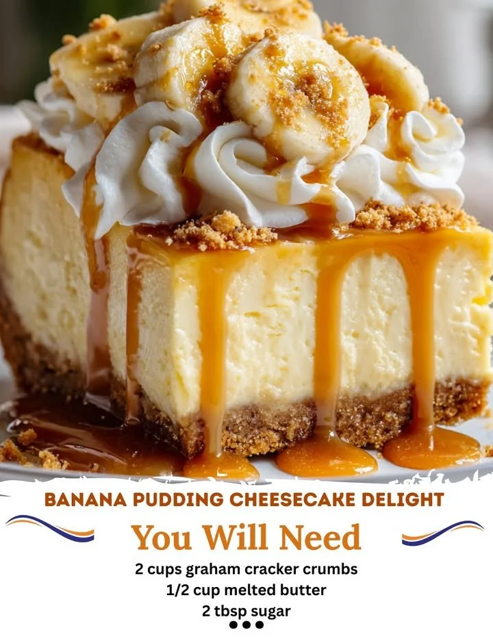 Delicious banana pudding cheesecake served on a plate with a cherry on top