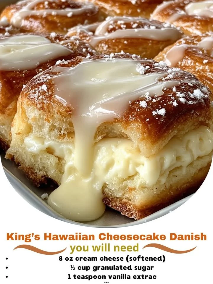 King's Hawaiian Cheesecake Danish with creamy cheesecake filling