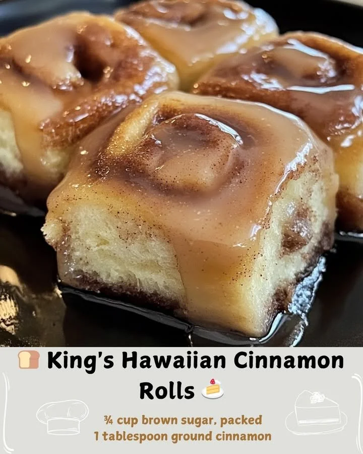 King's Hawaiian Cinnamon Rolls with icing and cinnamon topping