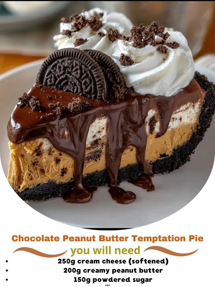 Chocolate Peanut Butter Pie with rich chocolate and creamy peanut butter layers