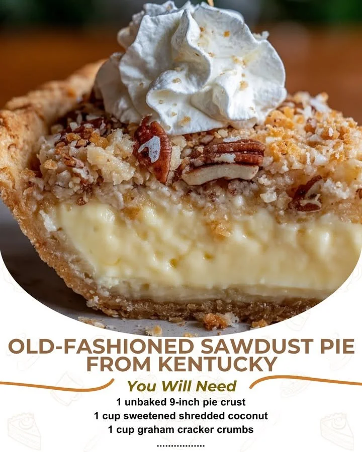 Delicious Classic Sawdust Pie served on a white plate with a fork